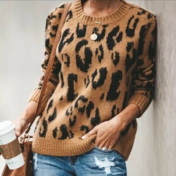 Figleaffashion Sweaters - LAST ONE! Leopard Animal Print Boutique Sweater